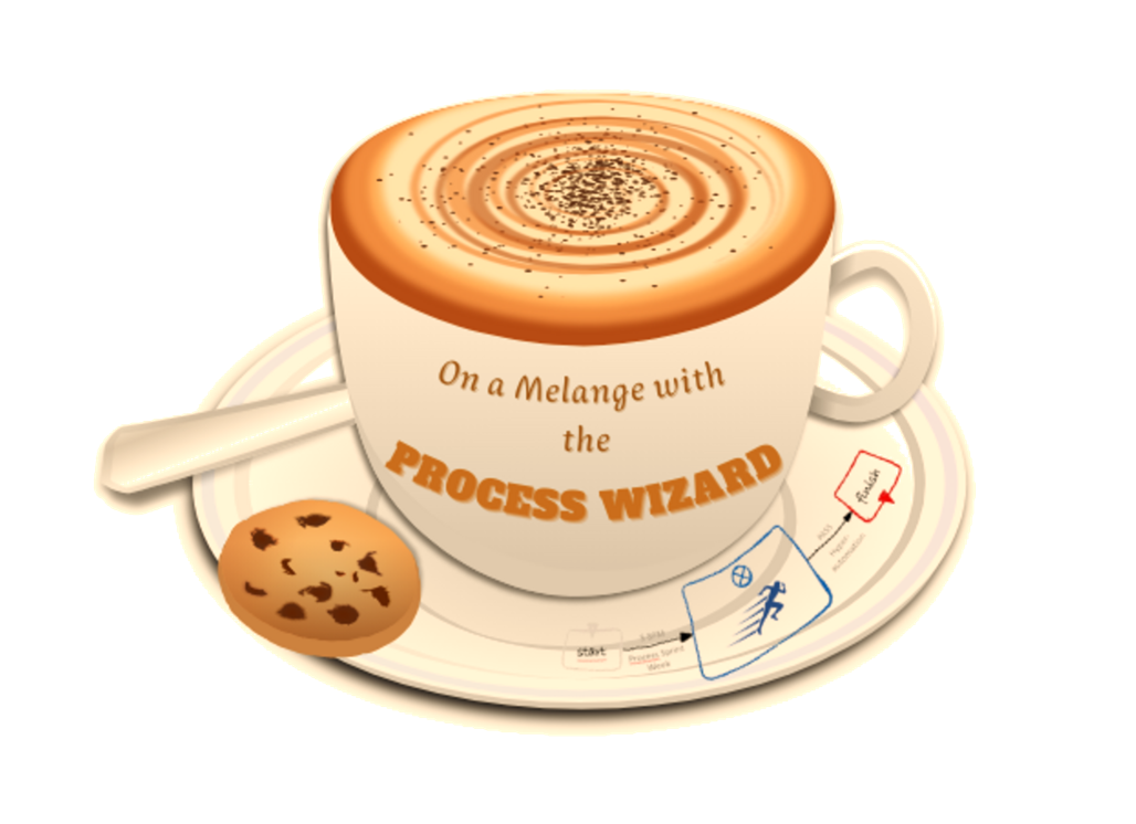 Auf einen Melange mit dem Process Wizard Logo